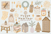 Hygge New Year Scandinavian Clipart, a Decorative Illustration by Blumensdiary (Thumbnail 1 of 7)