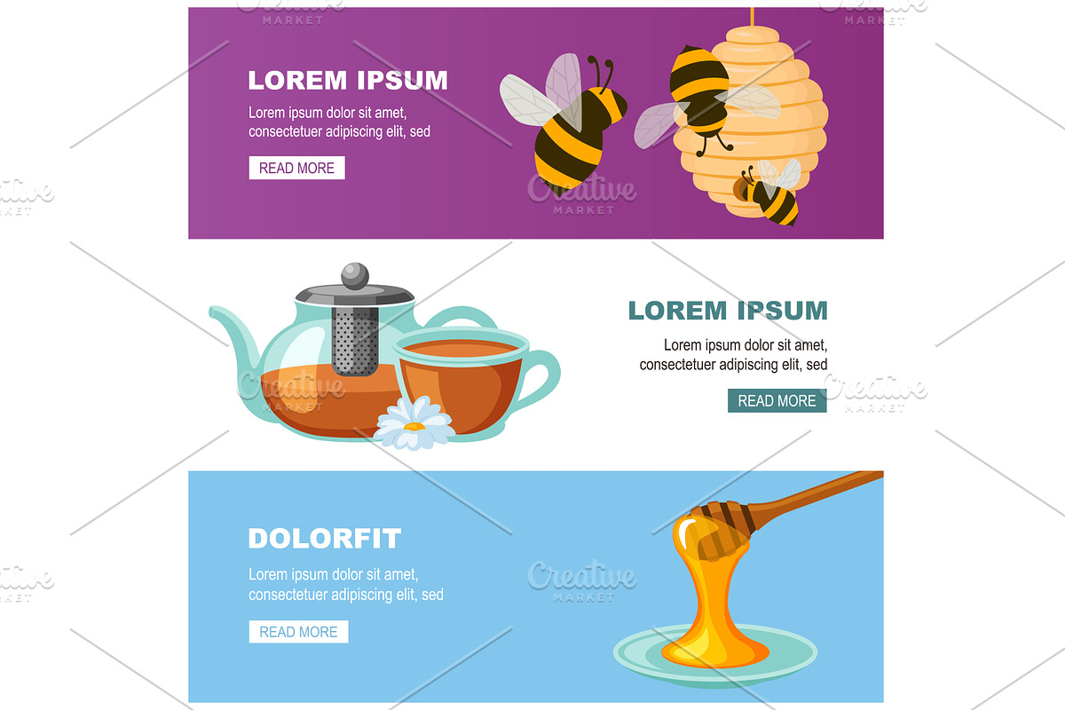 apiary honey banner. beekeeping mead, an Animal Illustration by Multigon