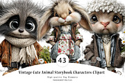Vintage Cute Animal Storybook, a Seasonal Illustration by CreationArt (Thumbnail 1 of 7)
