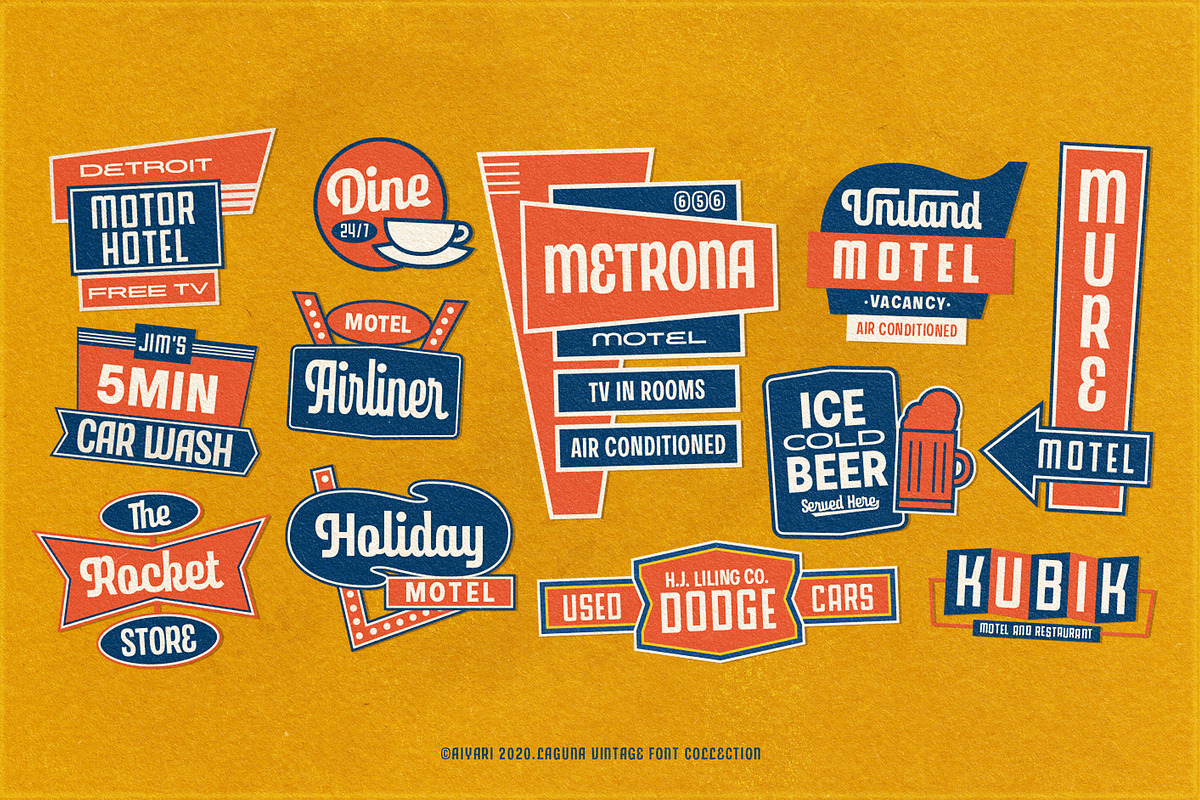 Laguna Vintage Collection, a Sans Serif Font by Aiyari (Photo 15 of 19)