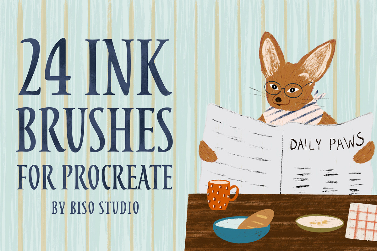 Ink Brushes for Procreate, a Brush Add-On by Biso Studio (Photo 1 of 5)