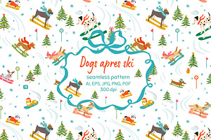 Dogs apres ski pattern