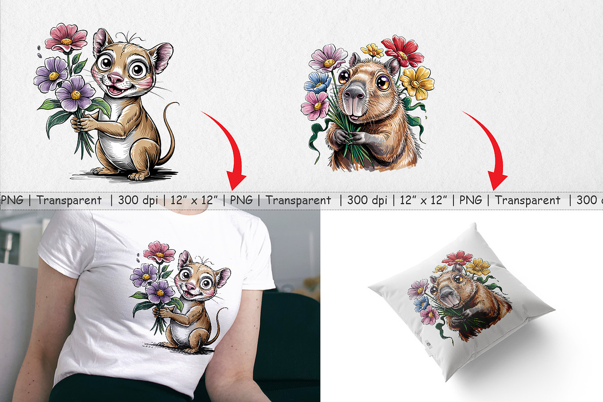 Whimsical Animal Bouquet, a Graphic by Artnoy (Photo 3 of 5)