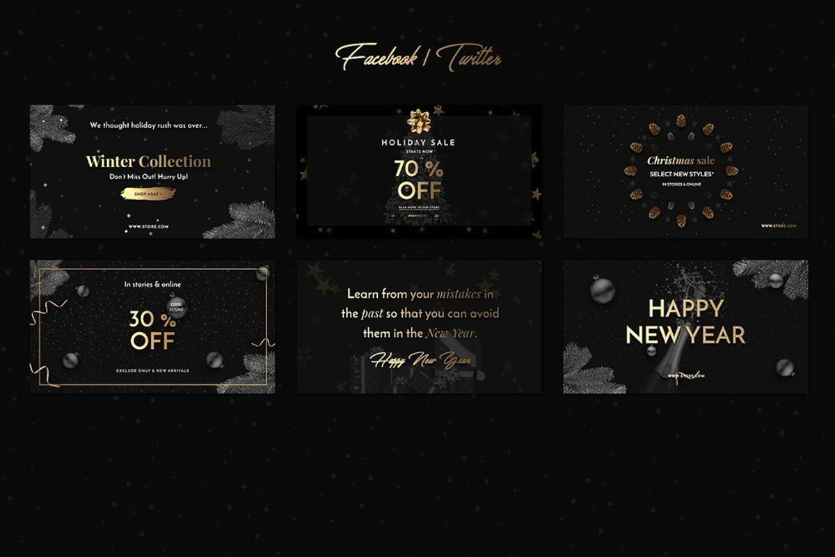 Holiday Social Media Pack, a Templates & Theme by Uidea (Photo 3 of 4)