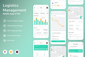 Logistics Management App UI Kit, an UI Kit Template by Betush