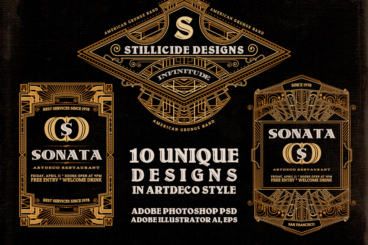 ArtDeco Badges & Frames preview 4