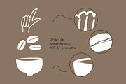 200+ COFFEE CLIPARTS, HAND DRAWN SET, a Food Illustration by JuDesign (Thumbnail 17 of 20)