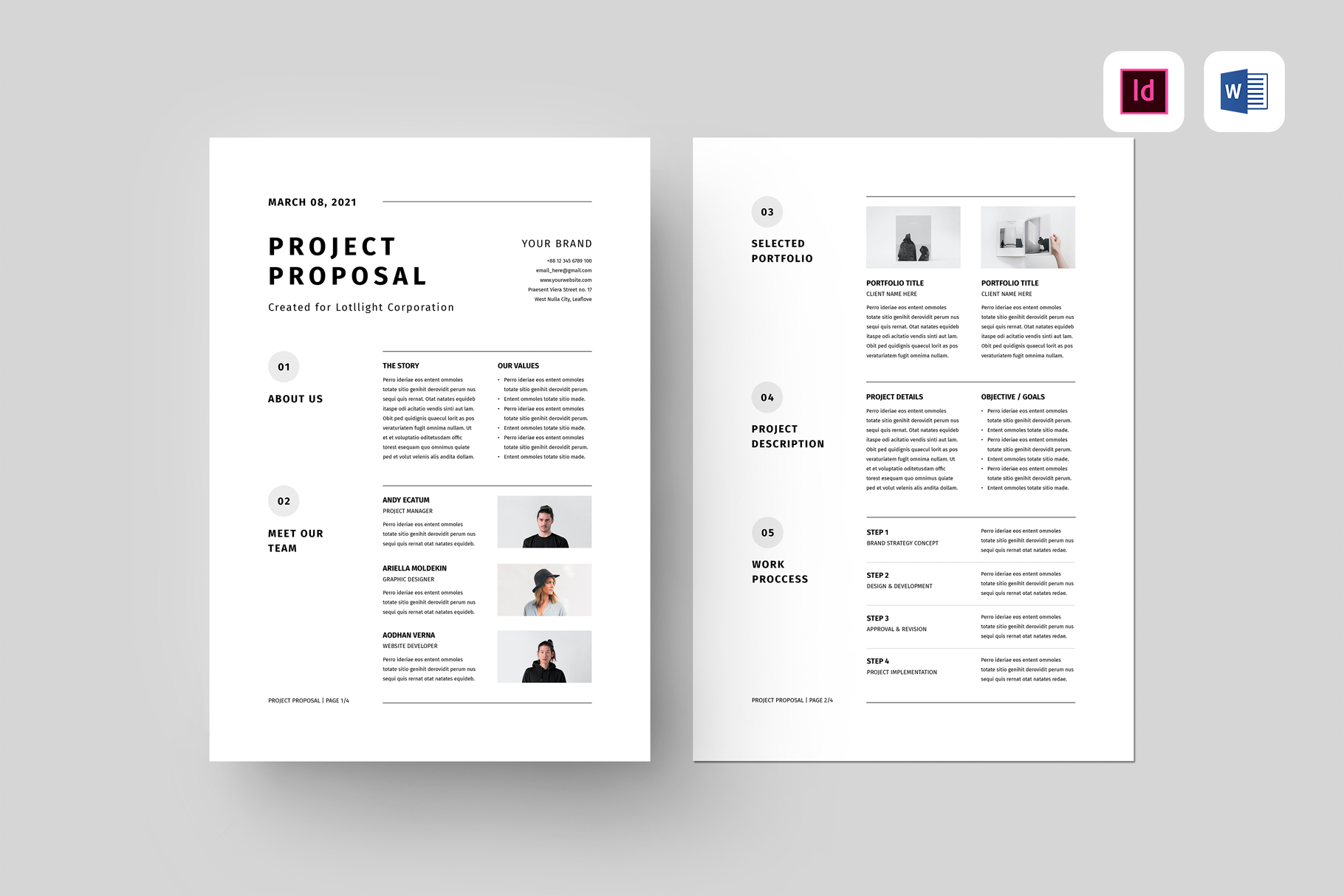 Proposal | MS Word & Indesign, a Stationery Template by Leaflove