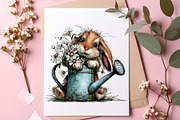 Whimsical Spring bunny clipart, an Illustration by SinaCreation (Thumbnail 10 of 11)