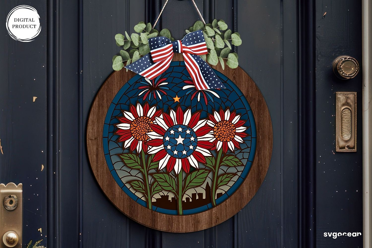 Patriotic Door Sign Bundle, a Decorative Illustration by svgocean (Photo 14 of 16)