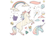 Unicorn Clip Art & backgrounds, an Animal Illustration by GraphicMarket (Thumbnail 5 of 6)
