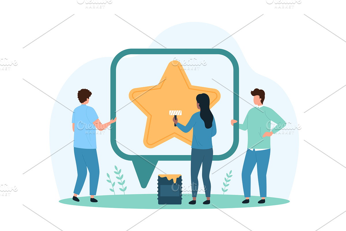 Customer feedback message comment, a Person Illustration by Flashvector