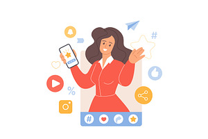 Advertising online campaign opinion, a Person Illustration by Lemberg Vector