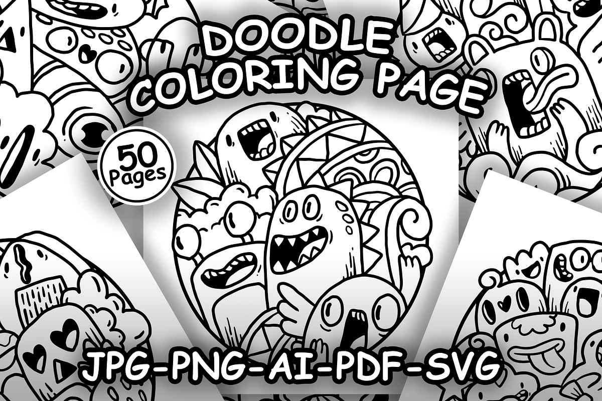 DOODLE in CIRCLE COLORING PAGE, an Animal Illustration by Randomtypesht (Photo 1 of 3)