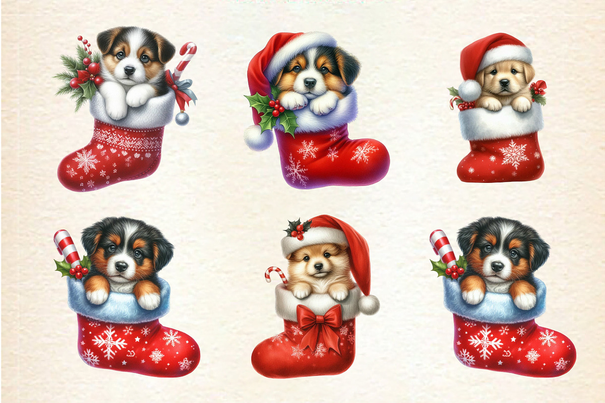Dog Christmas Stocking Sublimation, an Illustration by DreamArtGraphic (Photo 4 of 6)