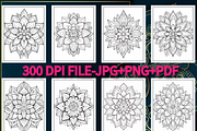 Mandala Flower Coloring Book Page, a Healthcare Illustration by Design Station (Thumbnail 4 of 5)