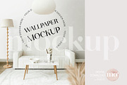 Living Room Wallpaper Mockup, a Product Mockup by MoMockups (Thumbnail 3 of 6)