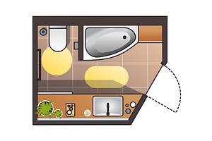 Interior furniture top view. Element, an Object Illustration by the8monkey