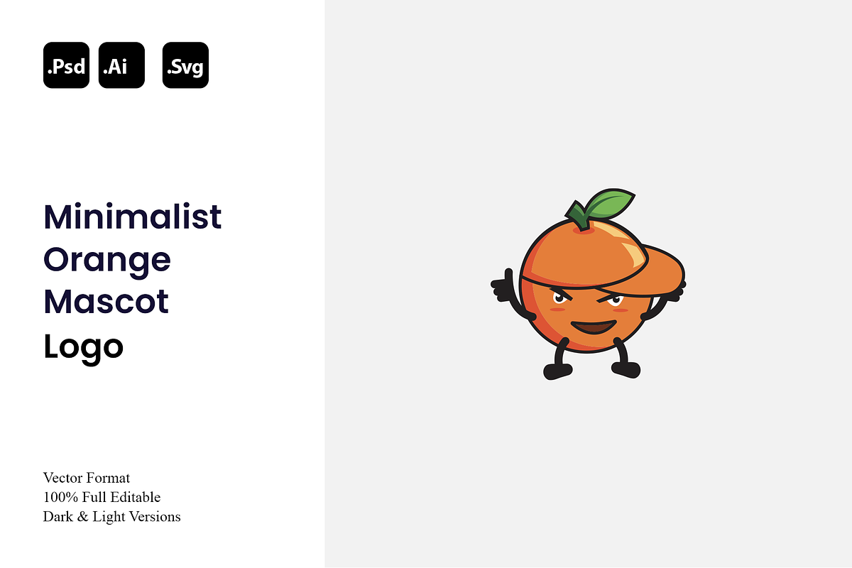 Minimalist Orange Mascot Logo, a Branding & Logo Template by Luxury Logos (Photo 1 of 4)