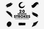 20 Grunge Strokes Photoshop Brushes, a Brush Add-On by AB-TheDesigner (Thumbnail 1 of 4)