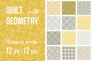 Quilt Geometry 38, Grey And Yellow