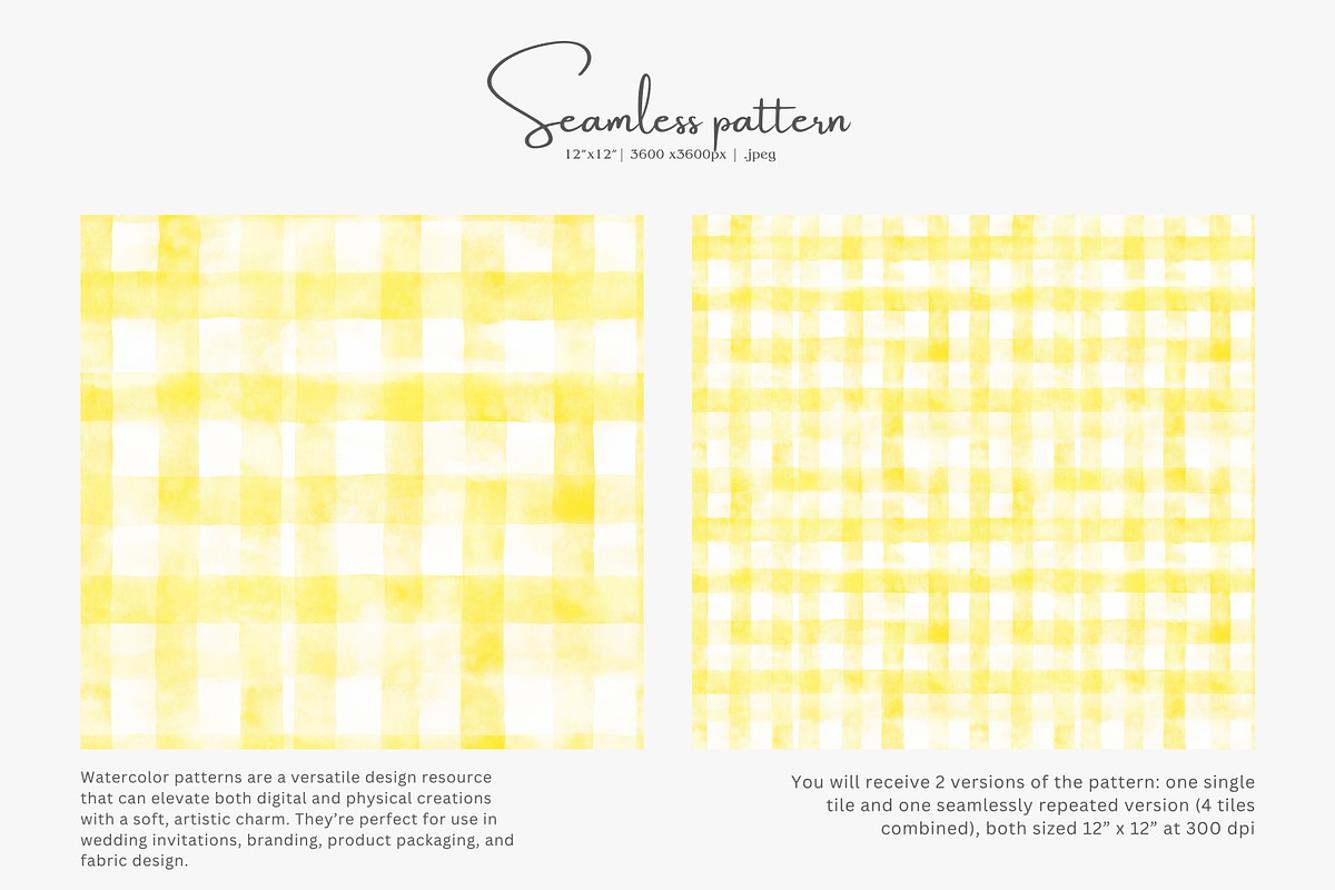 yellow gingham plaid pattern, a Pattern Graphic by Pink Studio Art (Photo 2 of 5)
