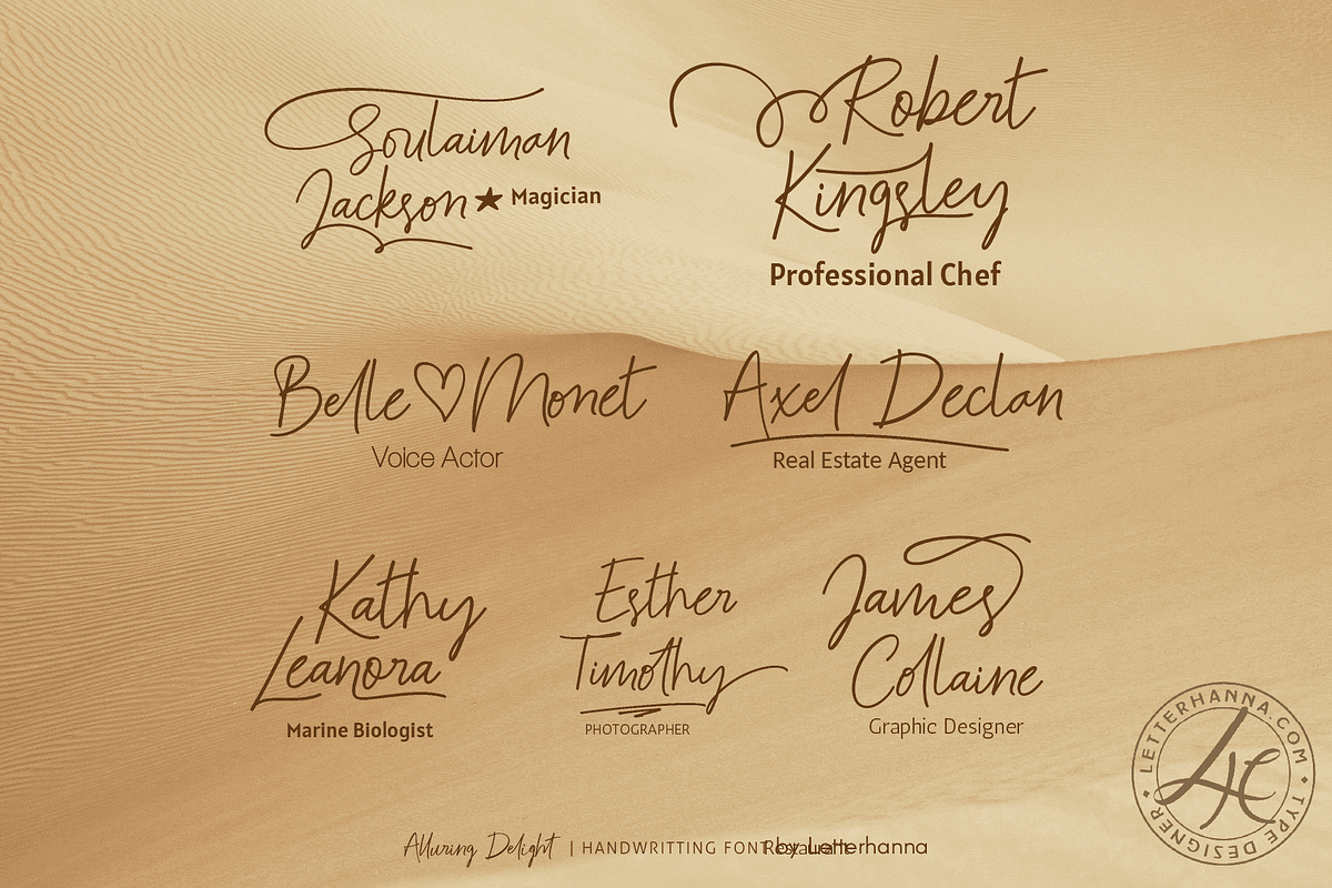 Alluring Delight Font, a Handwritten Font by Letterhanna Studio (Photo 11 of 13)