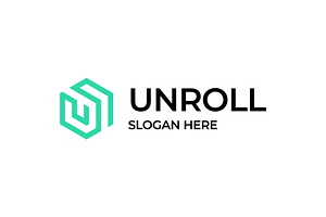 letter U and arrow logo design