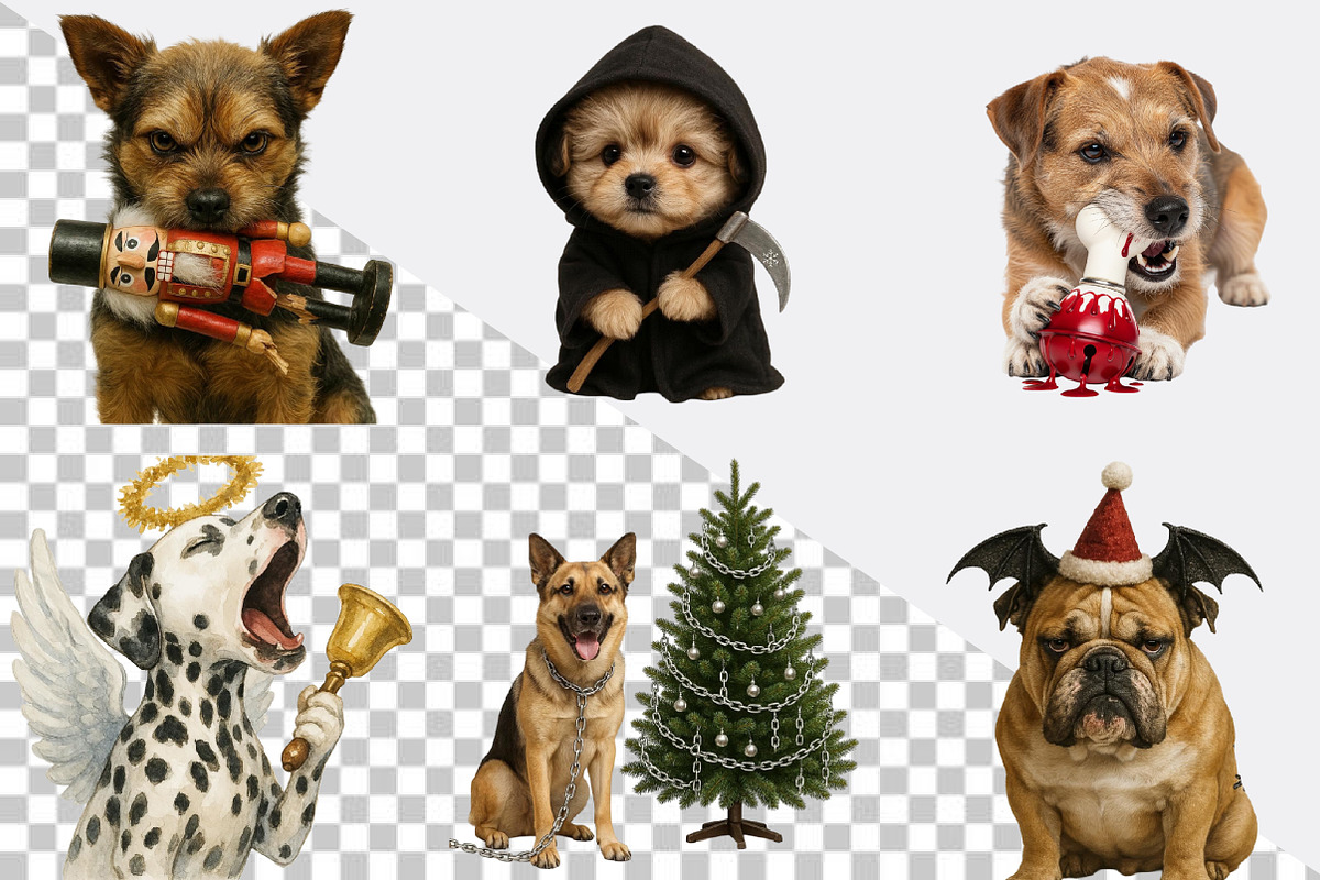Christmas Funny Dog Clipart Bundle., an Illustration by SVGArt (Photo 2 of 8)