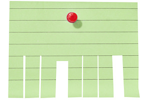 Sheet of green lined paper attached with red pushpin on an isola, a Background Photo by ndanko