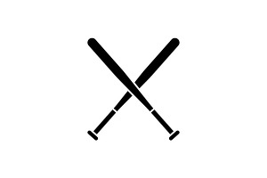 Baseball Bat Sport Icon, a Solid Icon by Buqancreative