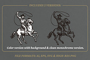 Vintage Cowboy Roper Illustration, an Animal Illustration by lettett (Thumbnail 2 of 3)