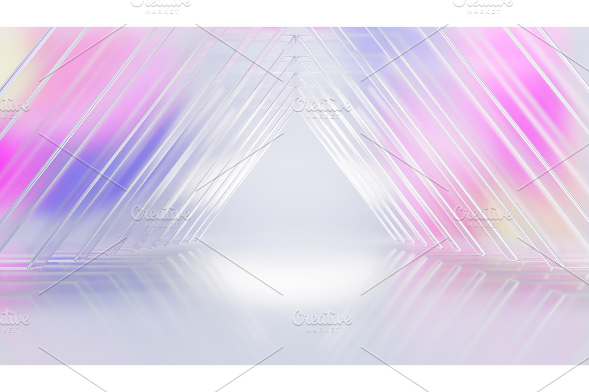 3d glass triangle tunnel perspective, a Furniture 3D Model by Marozhkastudio