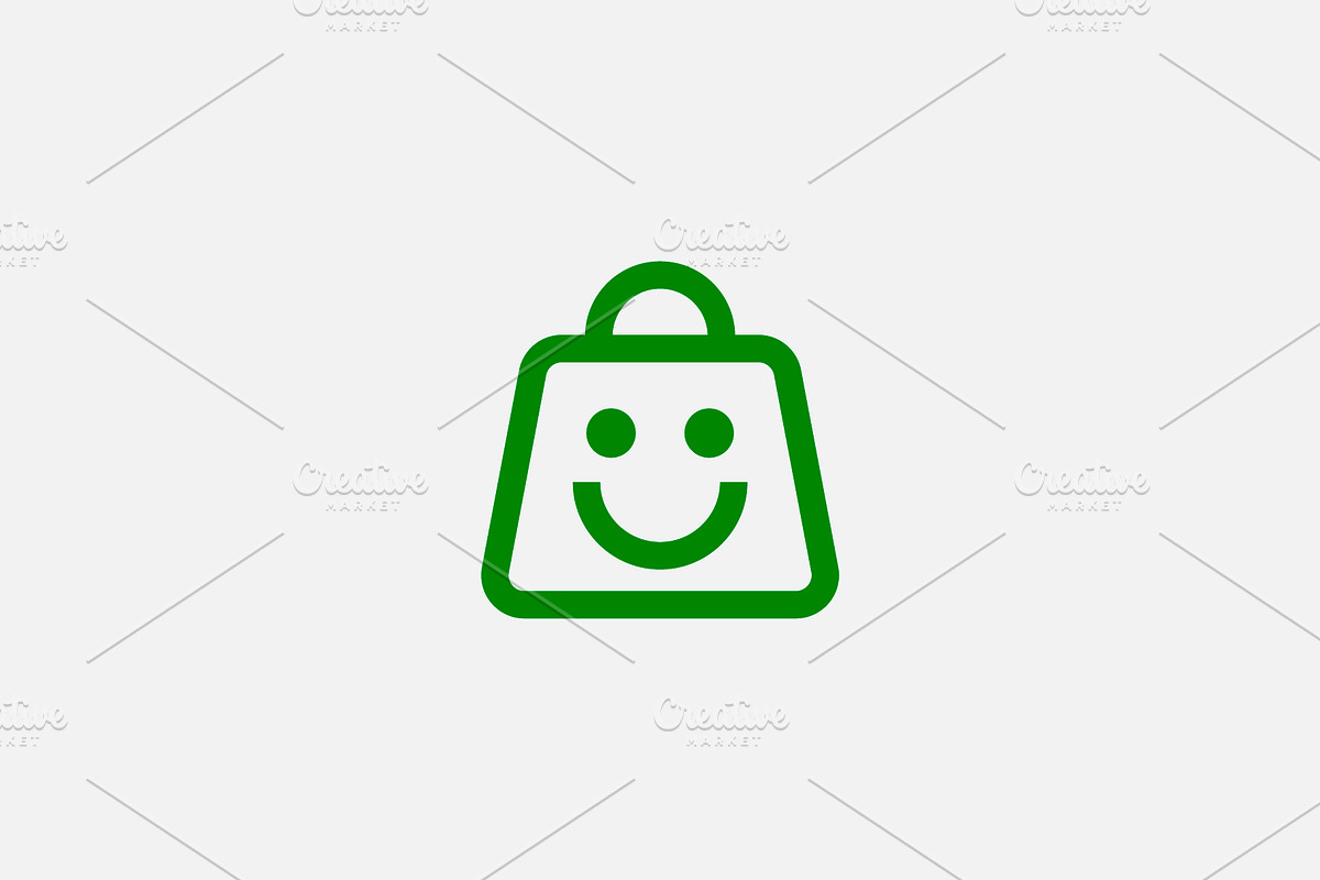 Happy Shop Smile Bag Logo, a Branding & Logo Template by kurostd