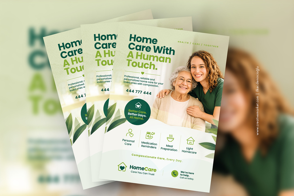 Home Care Services Flyer Template, a Flyer Template by grafilker (Photo 1 of 2)