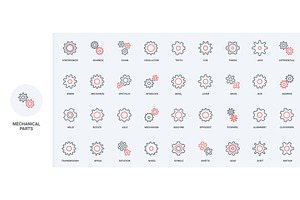 Gears cog wheels mechanical icons, an Illustration by Lemberg Vector