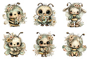 Whimsical spring bee clipart, an Illustration by SinaCreation (Thumbnail 7 of 11)
