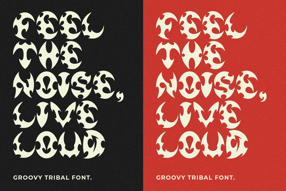 GF Tribal Brutal Display Font, a Font by GroovyFontCo (Photo 6 of 7)