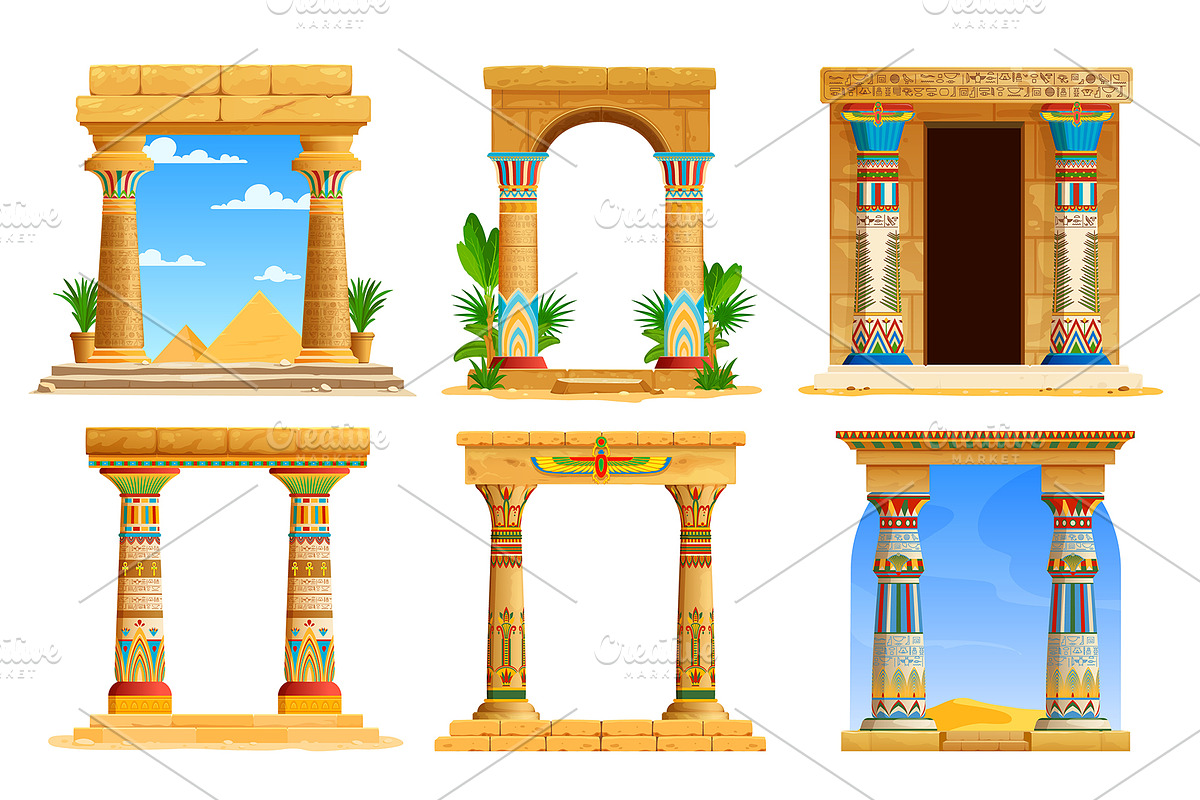 Ancient Egypt temple arch columns, an Illustration by Vector Tradition (Photo 1 of 3)