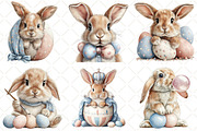 Whimsical Easter Bunny Clipart, an Illustration by Black Bird Studio (Thumbnail 2 of 6)