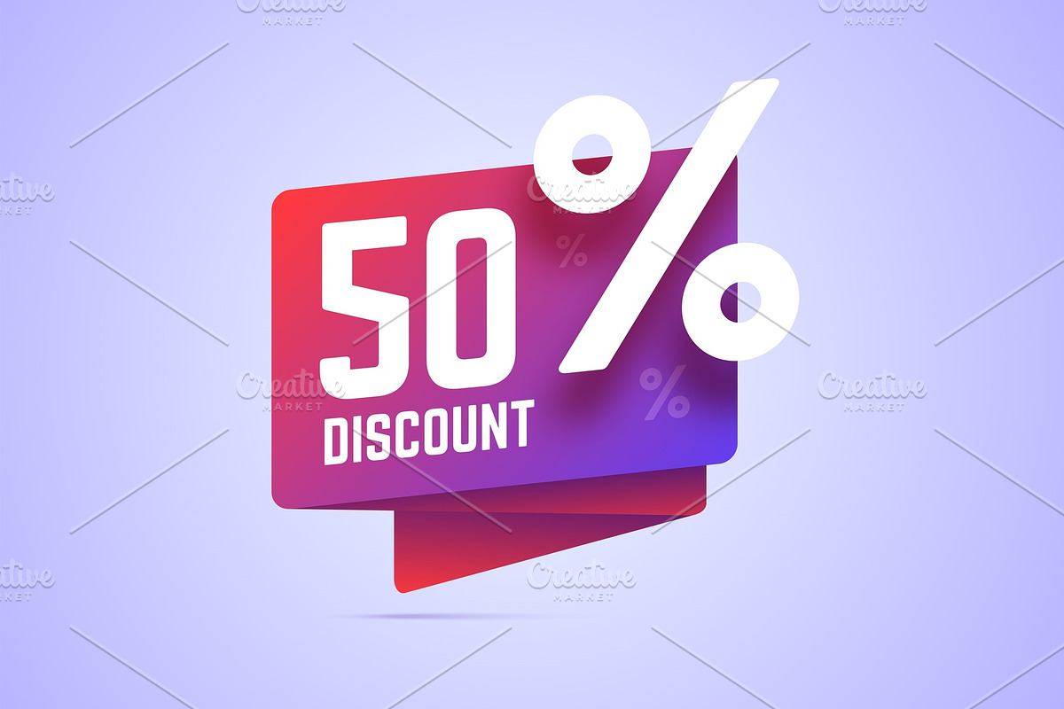 50 percents discount illustration, an Illustration by zaniman