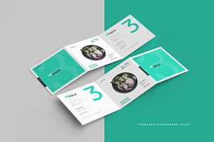 Square Brochur Mockups - Three Fold