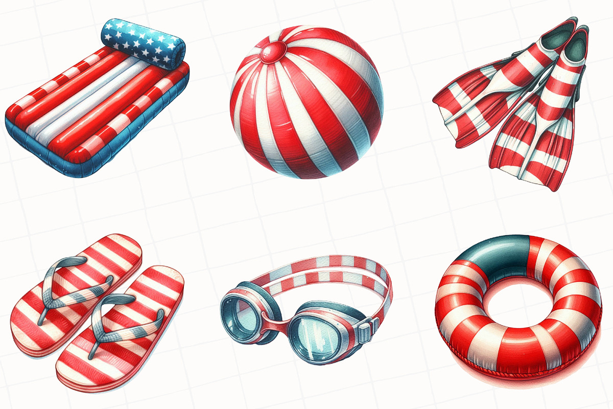 Watercolor Swimming Clipart, an Illustration by OK Design (Photo 4 of 5)