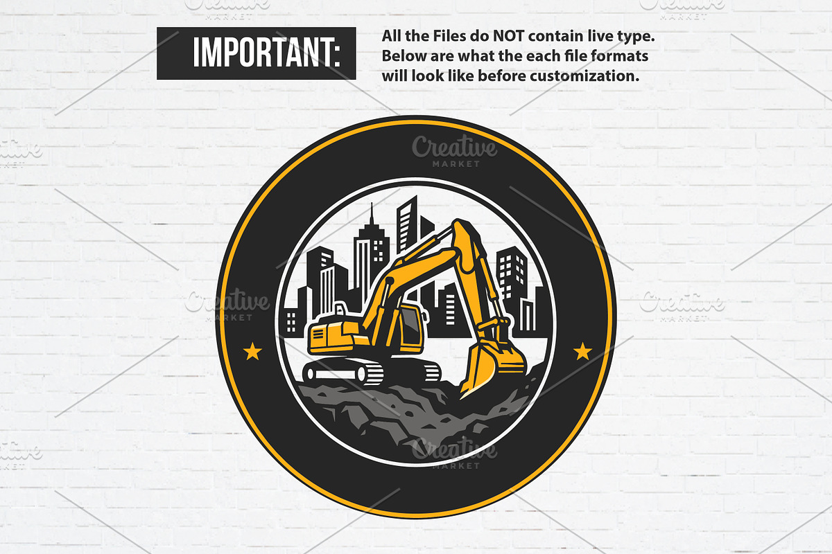 Premade Excavator Logo Template, a Transportation Illustration by Guavanaboy (Photo 2 of 3)