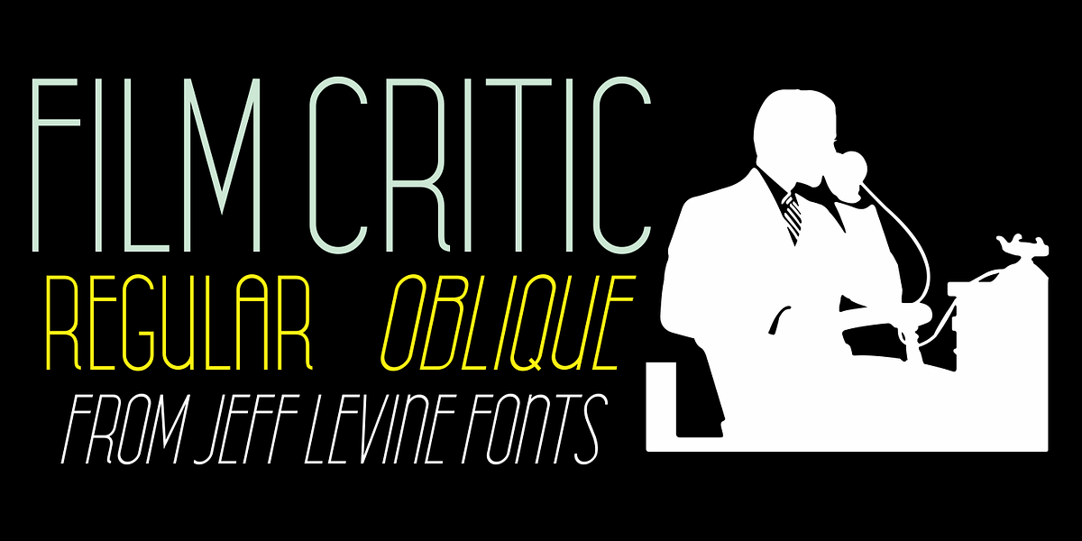 Film Critic JNL, a Sans Serif Font by Jeff Levine Fonts (Photo 1 of 5)