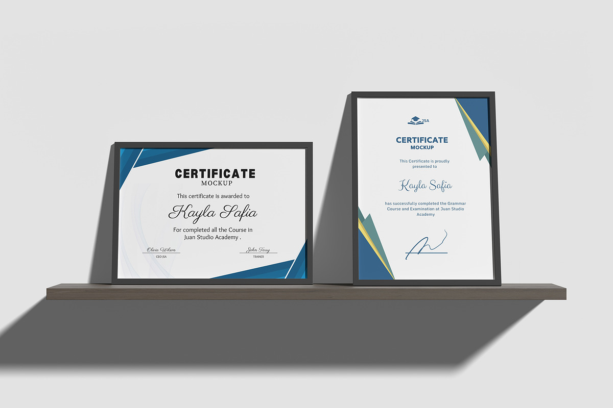 Certificate Frame Mockups, an Advertising Mockup by graphiccrew (Photo 8 of 10)