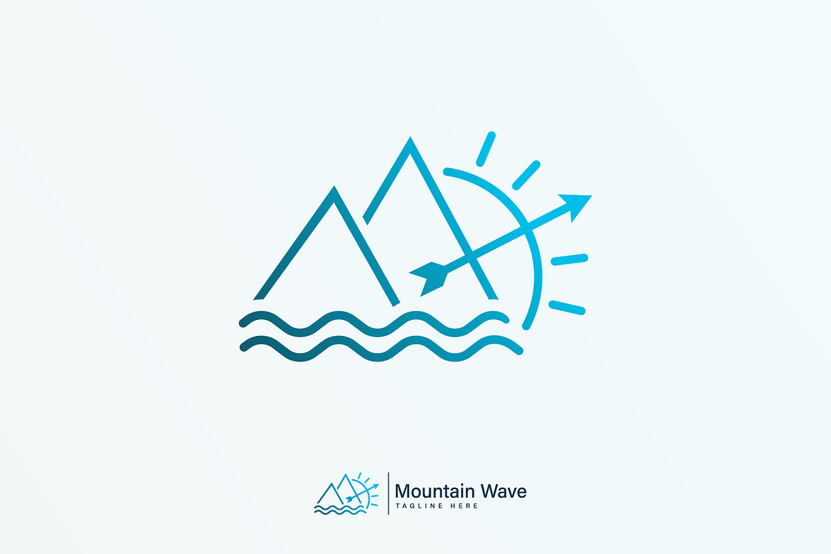 Sea and mountain M logo design, a Branding & Logo Template by picxola (Photo 1 of 2)