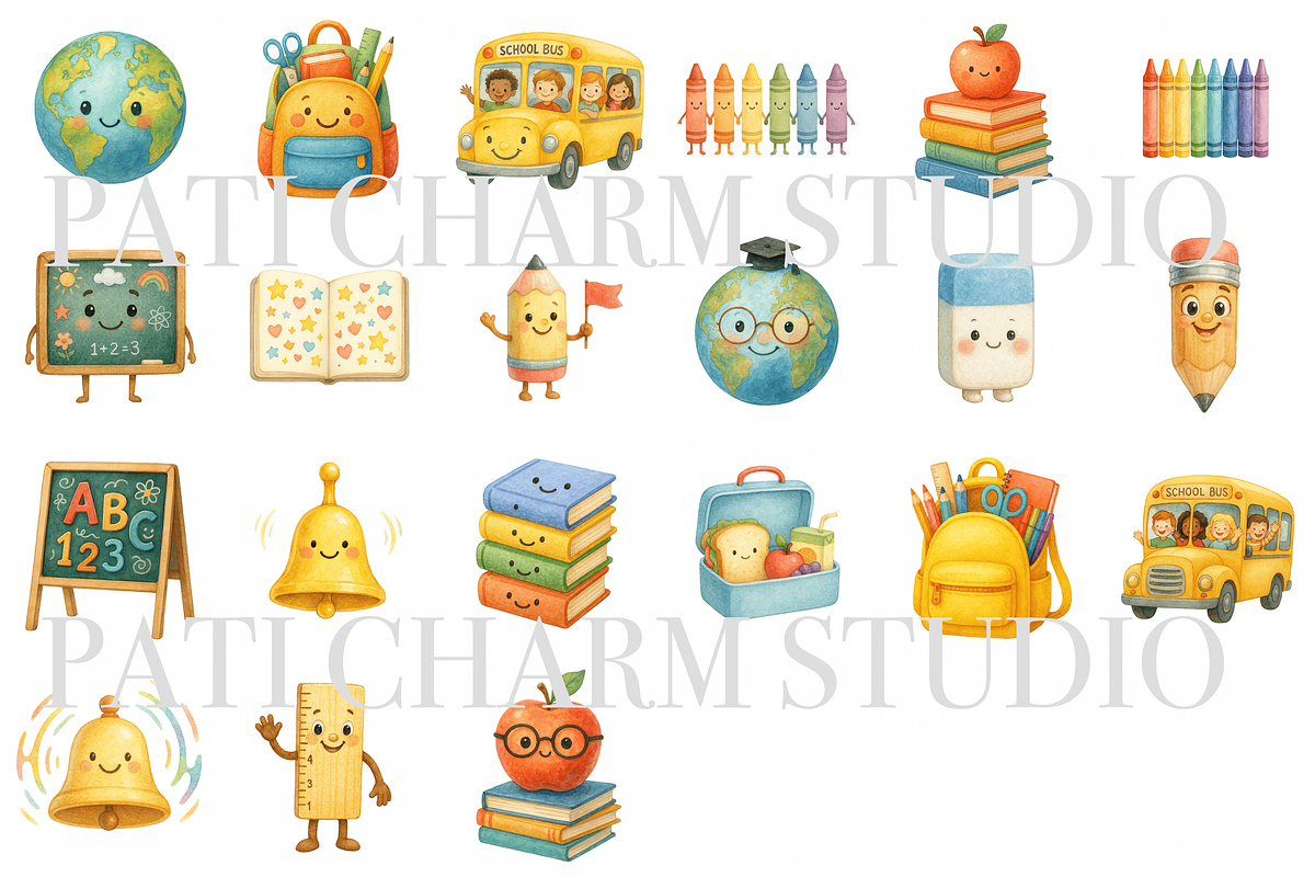 21 School Supply, a Decorative Illustration by Pati Charm Studio (Photo 2 of 8)