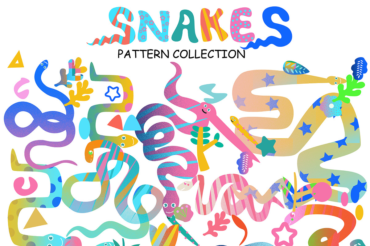 Snake pattern 100 ELEMEMENTS, a Pattern Graphic by Lineli (Photo 5 of 11)