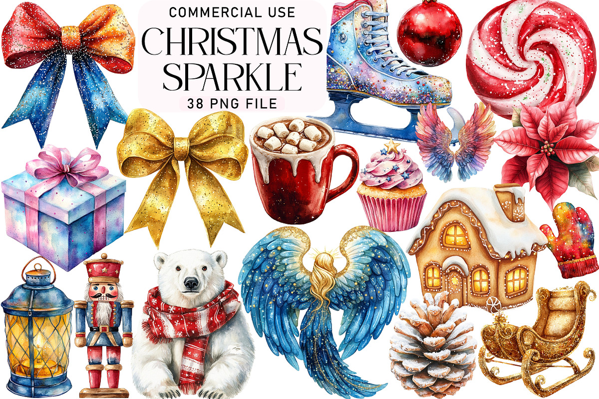 Sparkle Christmas Clipart, an Illustration by Daily.Designs (Photo 1 of 3)